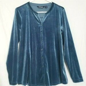 Lands' End Women's velvet button down tunic, NWT